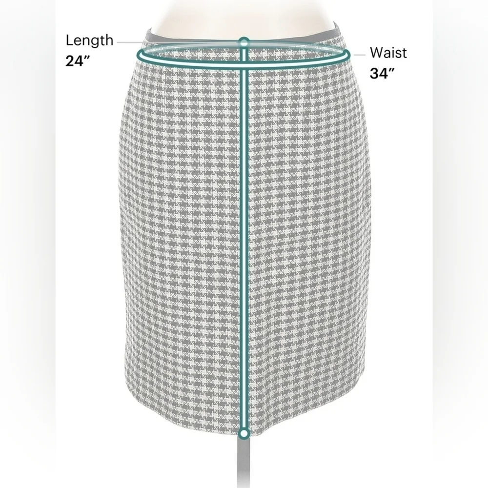 Tory Burch Gray Houndstooth Wool-Blend Skirt – Size 10 (EUC)